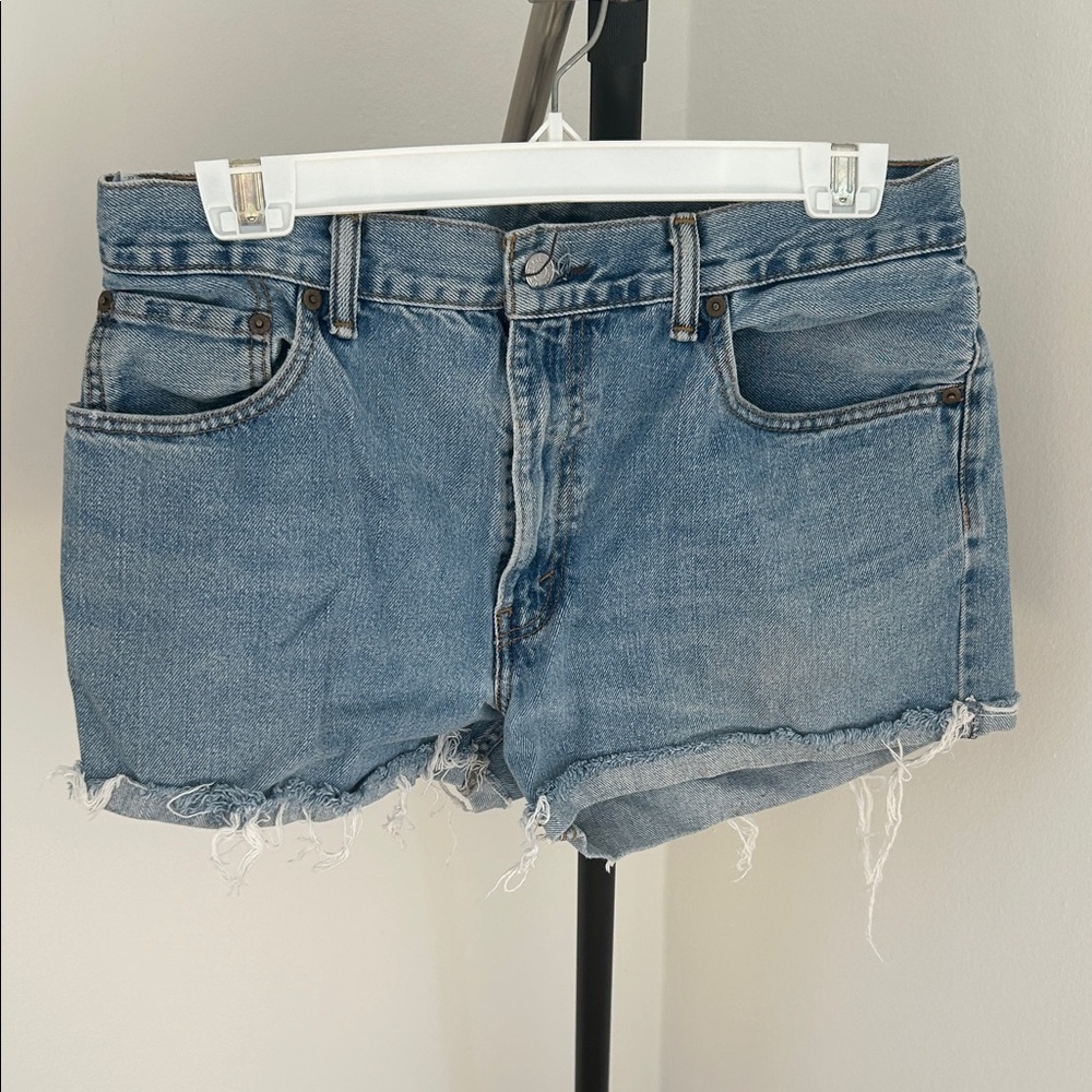Levi's Distressed Blue Denim Shorts